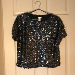 Black Sequin Top